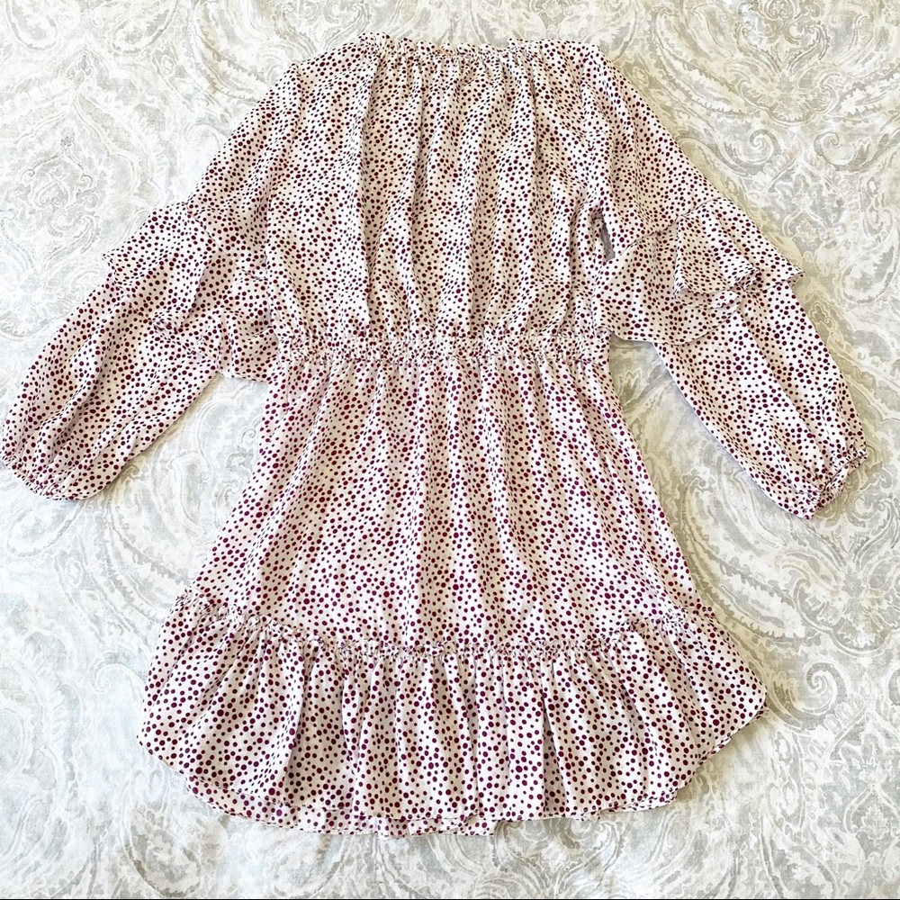 MISA Los Angeles Nehda Dress White Purple Dots NWT - Picture 10 of 10
